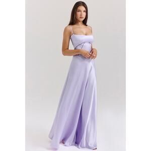 House of CB Anabella Orchid Lace Up Maxi Dress